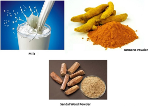 Milk, Turmeric, Sandalwood Powder Pack