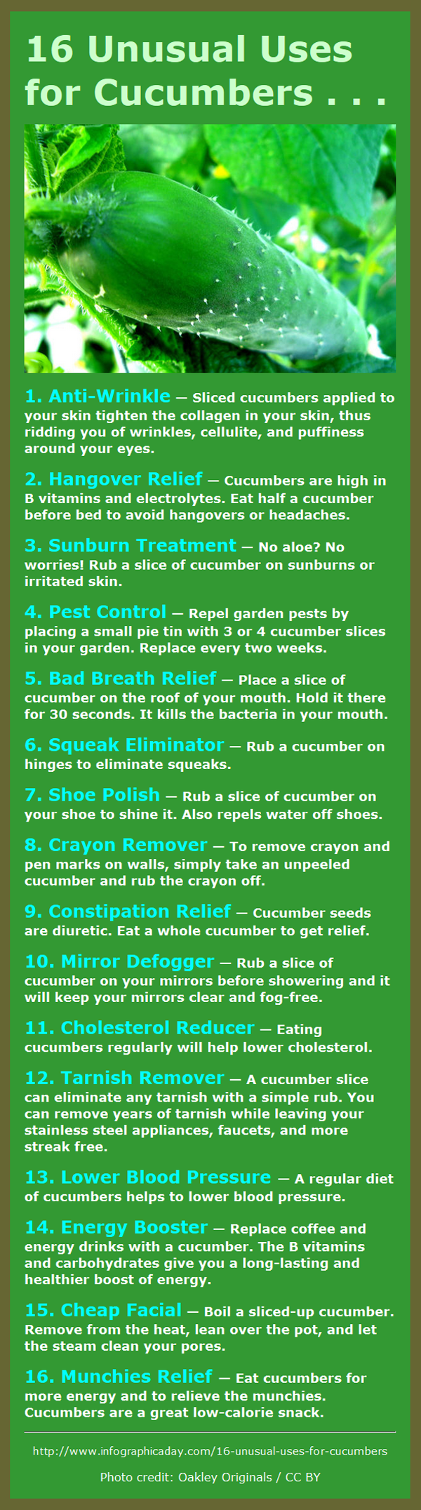 16 Uses for Cucumbers