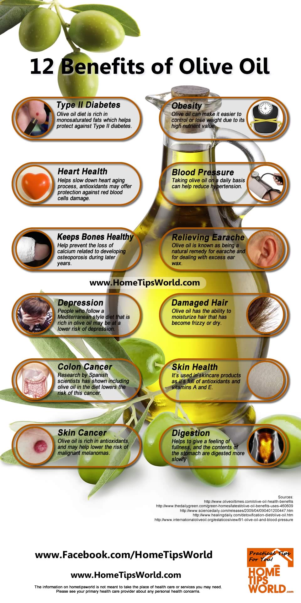 Health benefits of olive oil infographic